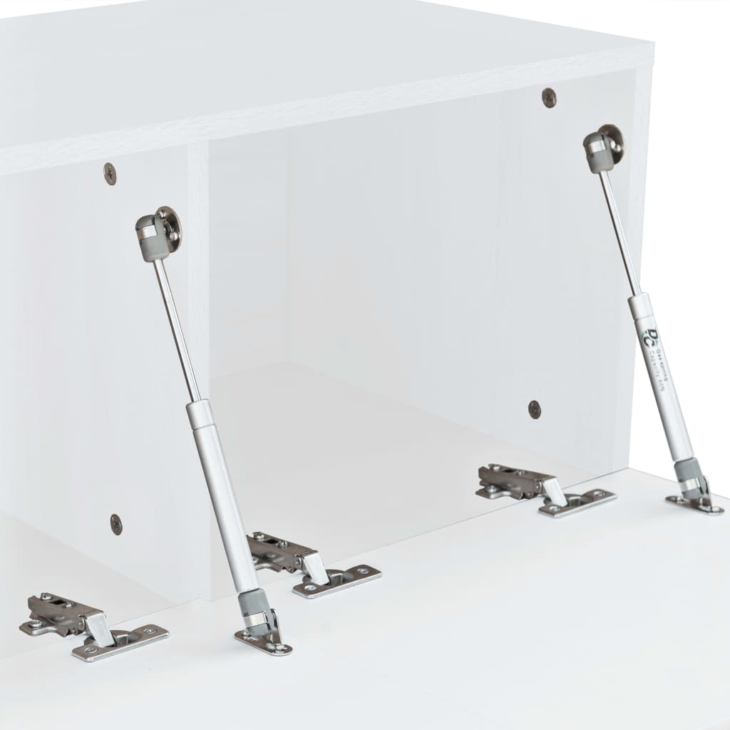 Comodă TV, alb extralucios, 120x40x34 cm, PAL GartenMobel Dekor