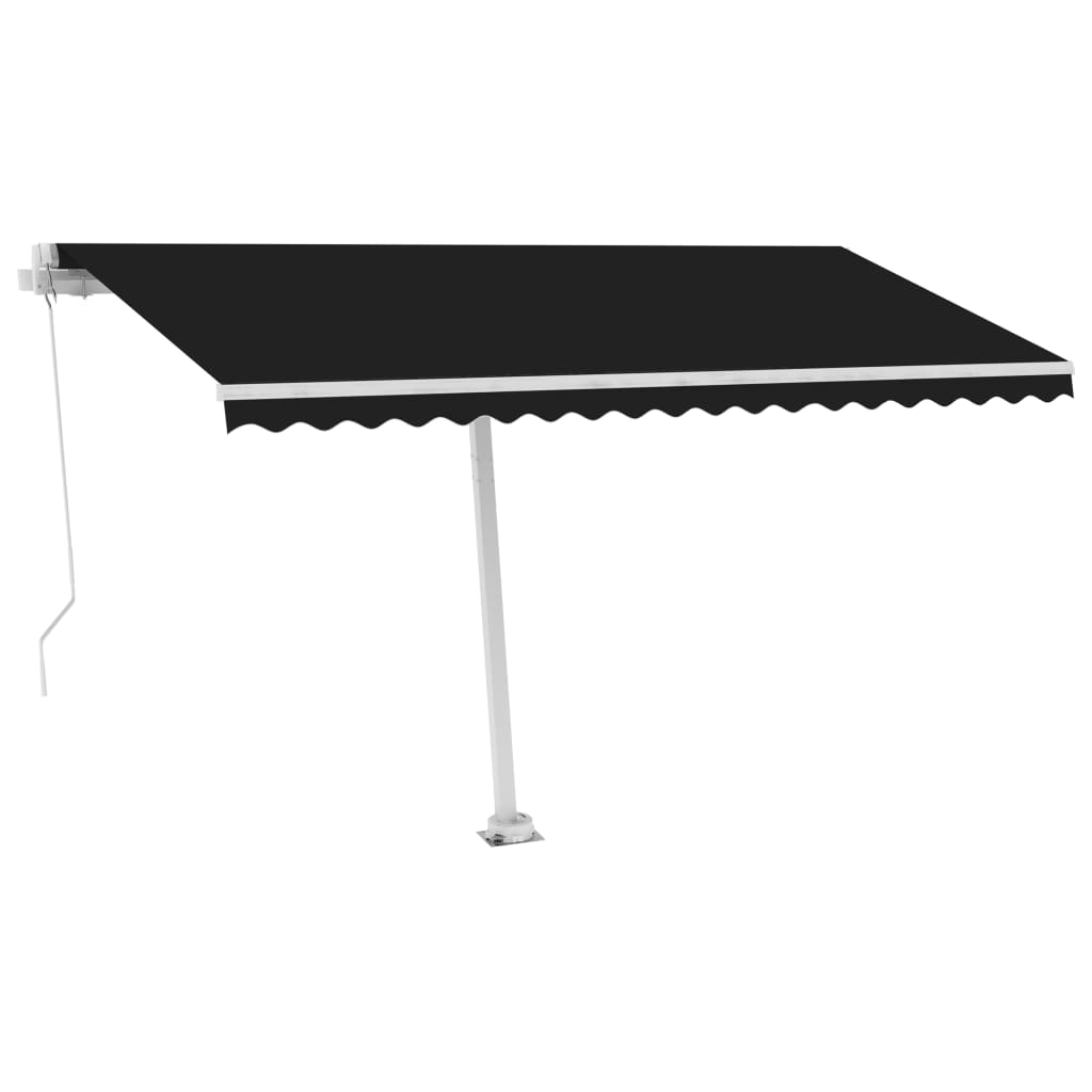 Copertină autonomă retractabilă manual, antracit, 400x350 cm GartenMobel Dekor