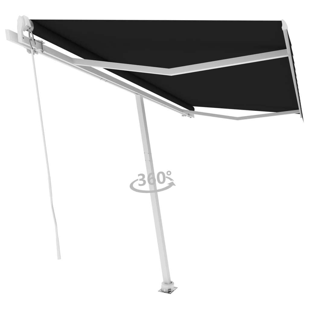 Copertină autonomă retractabilă manual, antracit, 400x350 cm GartenMobel Dekor