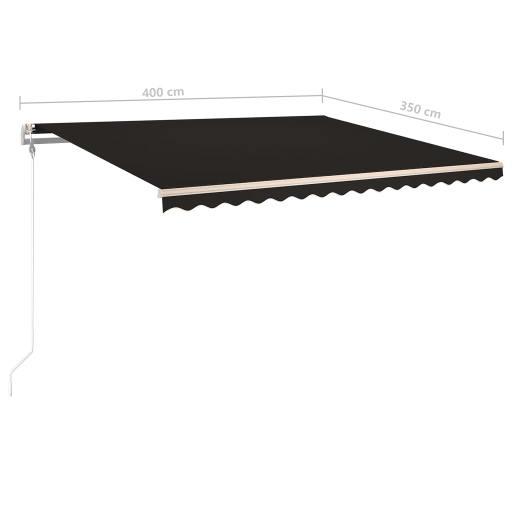 Copertină retractabilă manual, cu stâlpi, antracit, 4x3,5 m GartenMobel Dekor