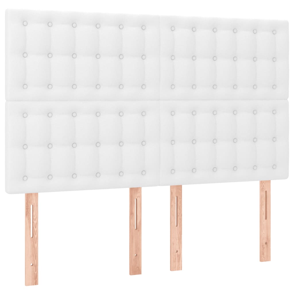 Pat box spring cu saltea, alb, 140x200 cm, piele ecologică GartenMobel Dekor