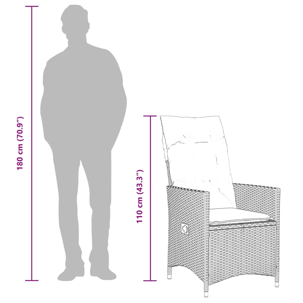 Set mobilier de grădină cu perne, 7 piese, gri, poliratan GartenMobel Dekor