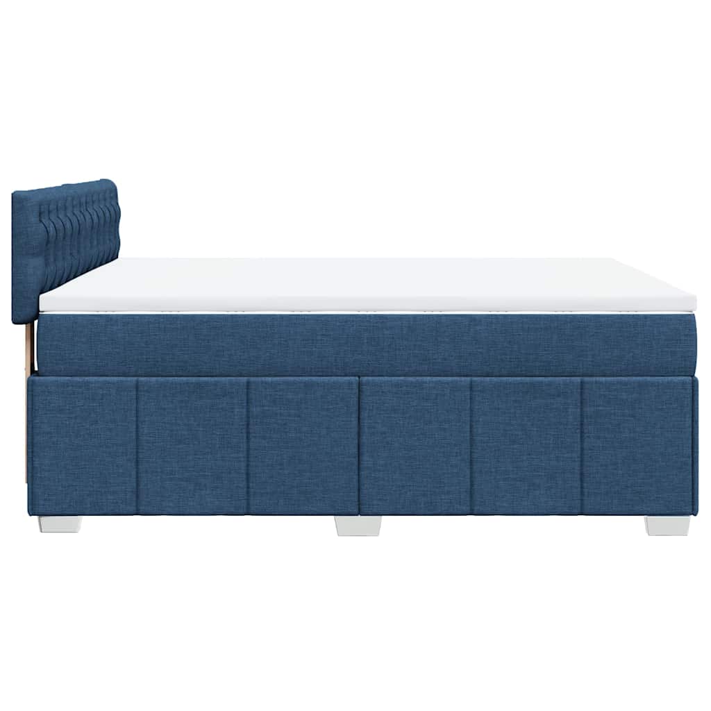 Pat box spring cu saltea, albastru, 140x200 cm, textil GartenMobel Dekor