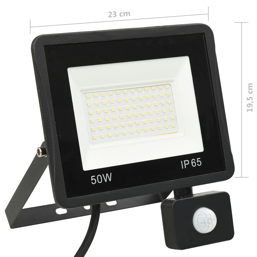 Proiector LED cu senzor, 50 W, alb cald GartenMobel Dekor
