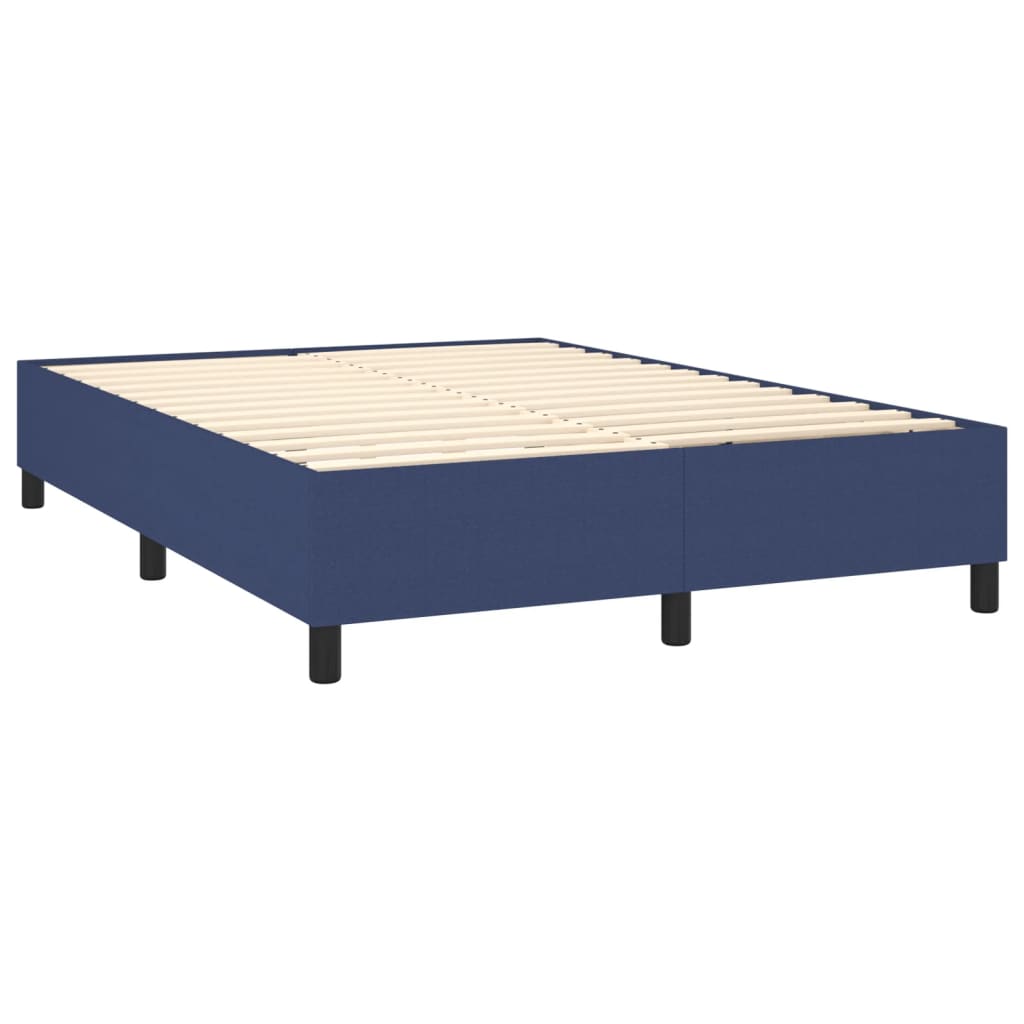 Pat box spring cu saltea, albastru, 140x200 cm, textil GartenMobel Dekor