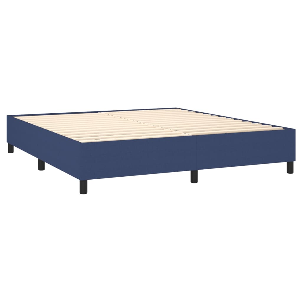 Pat box spring cu saltea, albastru, 180x200 cm, material textil GartenMobel Dekor