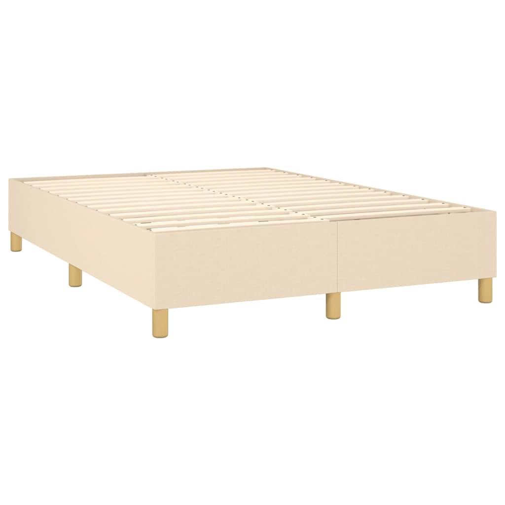 Pat box spring cu saltea, crem, 140x200 cm, textil GartenMobel Dekor