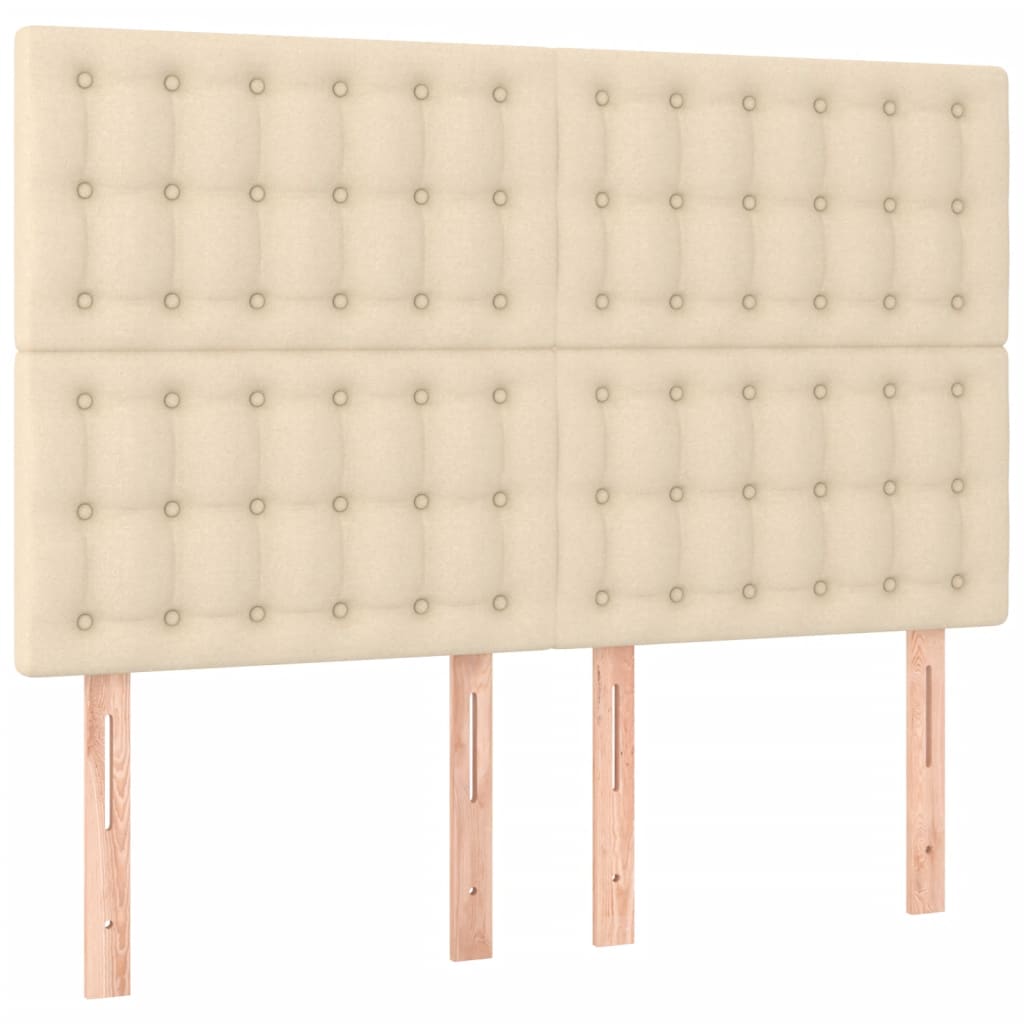 Pat box spring cu saltea, crem, 140x200 cm, textil GartenMobel Dekor
