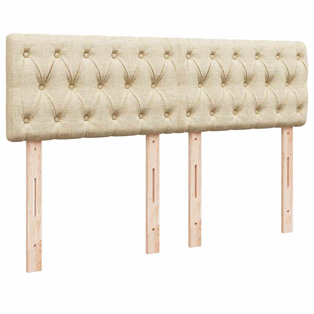Pat box spring cu saltea, crem, 140x200 cm, textil GartenMobel Dekor