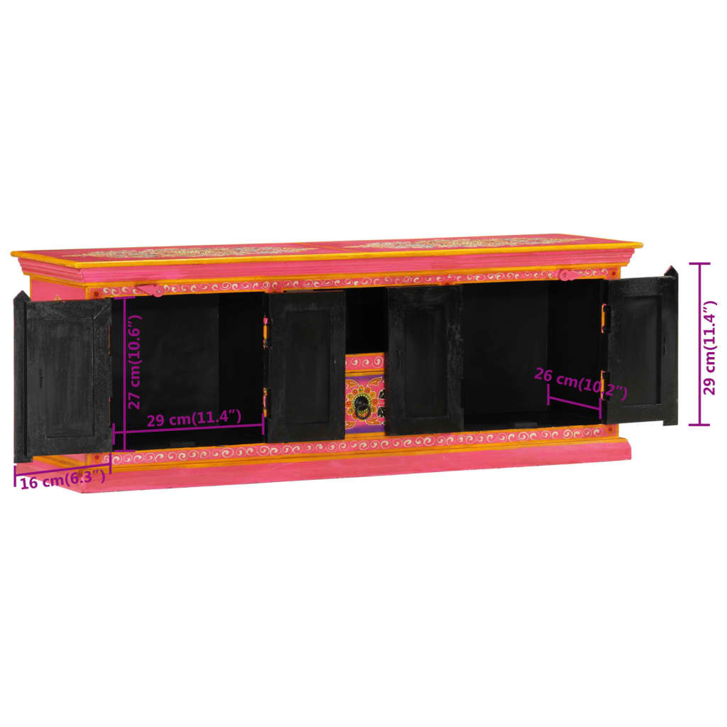 Comodă TV, roz, 110x30x40 cm, lemn masiv de mango GartenMobel Dekor