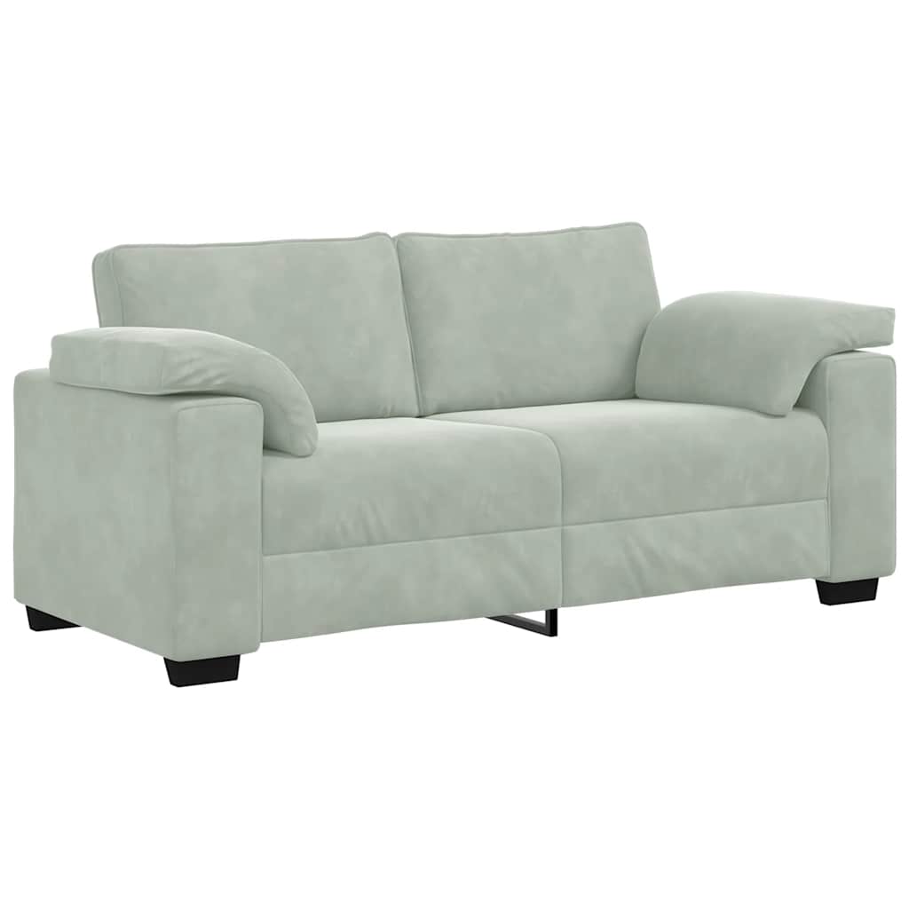 Canapea loveseat gri deschis 140 cm catifea GartenMobel Dekor
