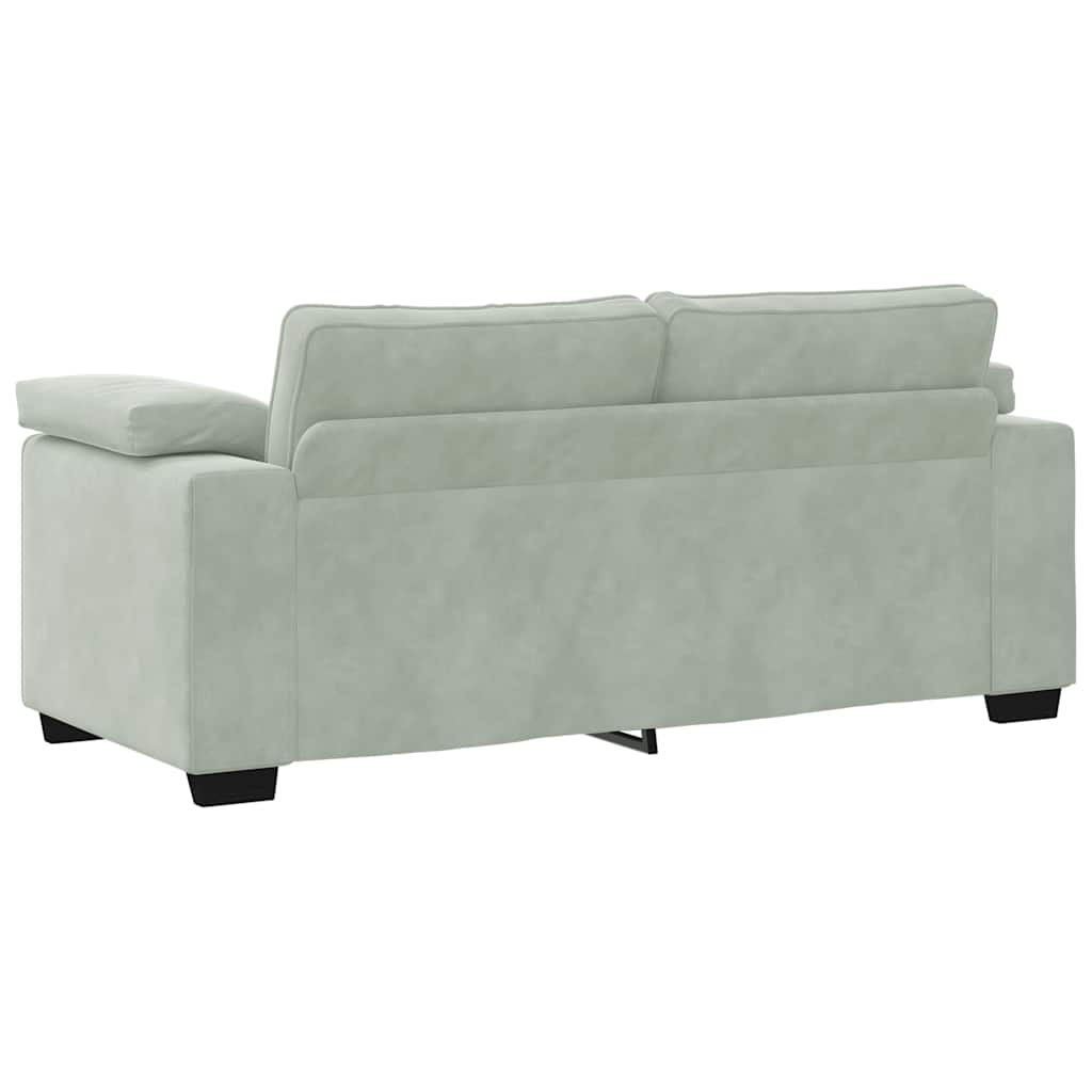 Canapea loveseat gri deschis 140 cm catifea GartenMobel Dekor