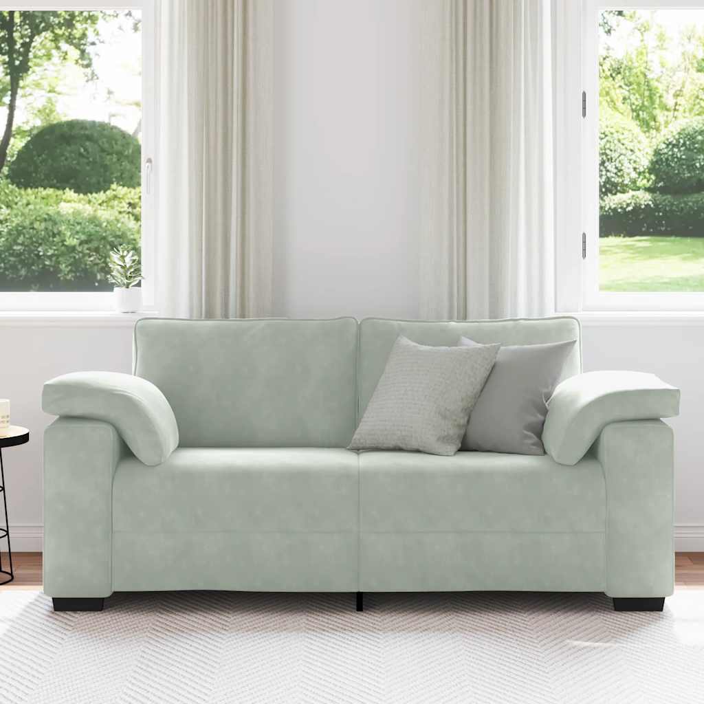 Canapea loveseat gri deschis 140 cm catifea GartenMobel Dekor