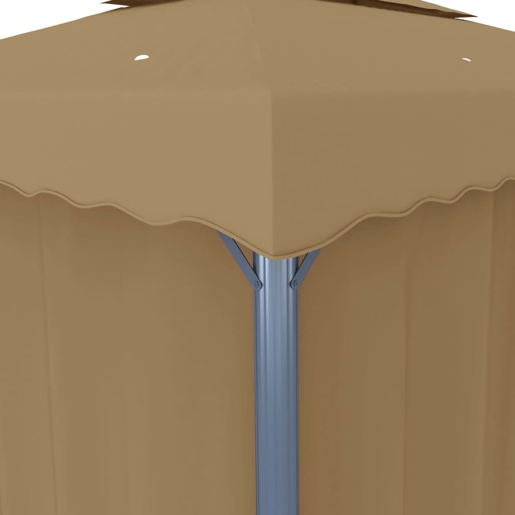 Pavilion cu perdea, gri taupe, 4x3 m, aluminiu GartenMobel Dekor