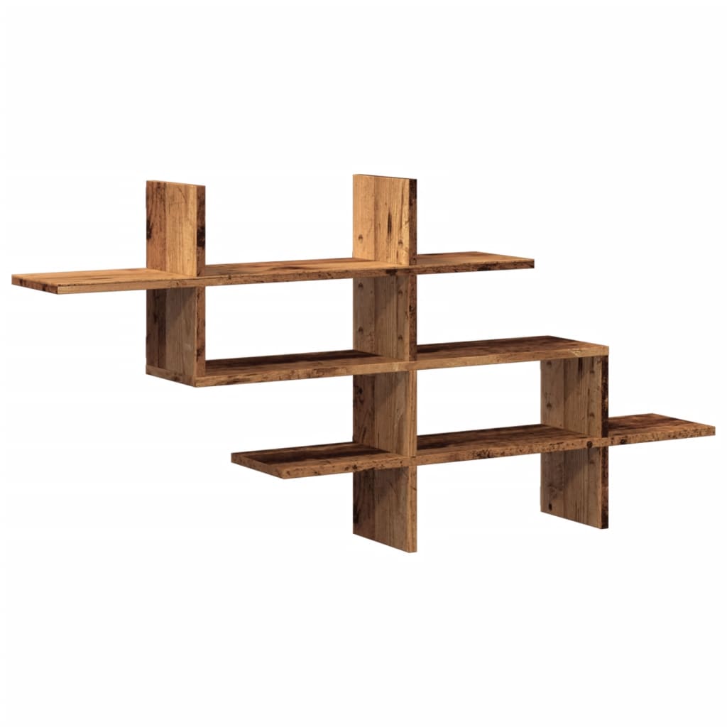 Raft de perete, lemn vechi, 124,5x18x60,5 cm, lemn prelucrat GartenMobel Dekor