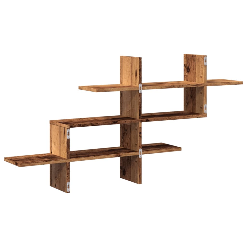 Raft de perete, lemn vechi, 124,5x18x60,5 cm, lemn prelucrat GartenMobel Dekor