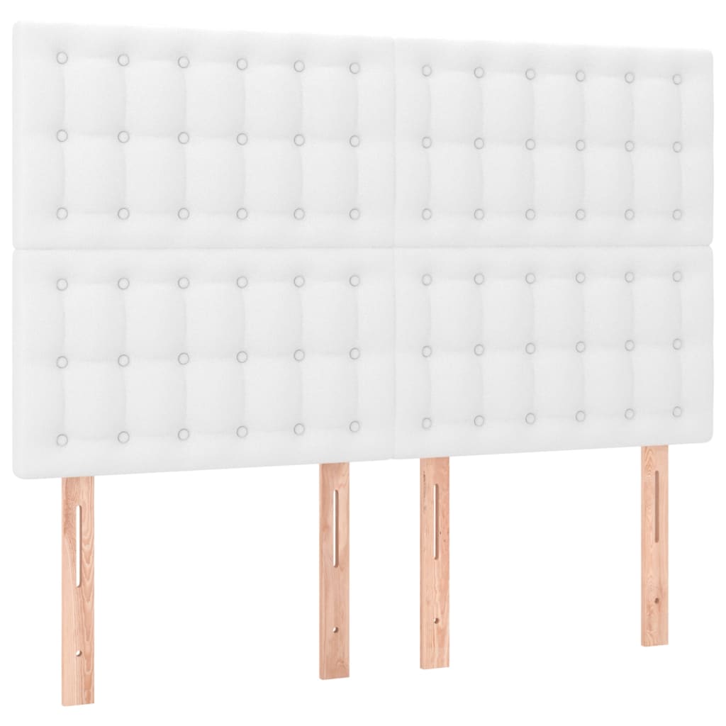 Pat box spring cu saltea, alb, 140x190 cm, piele ecologică GartenMobel Dekor