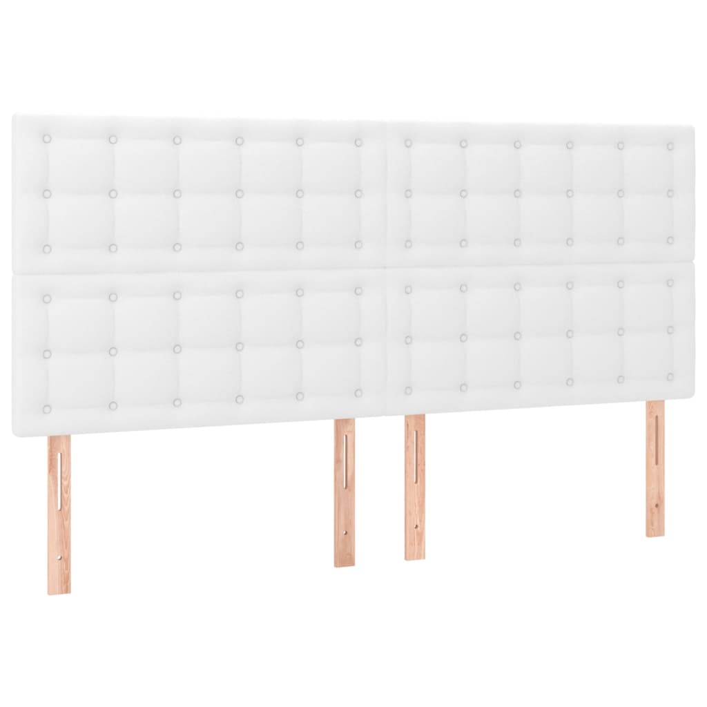Pat box spring cu saltea, alb, 160x200 cm, piele ecologică GartenMobel Dekor