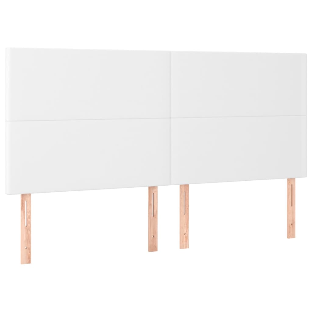 Pat box spring cu saltea, alb, 200x200 cm, piele ecologică GartenMobel Dekor
