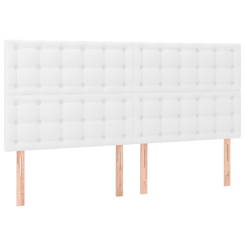 Pat box spring cu saltea, alb, 200x200 cm, piele ecologică GartenMobel Dekor