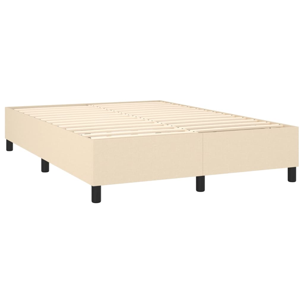 Pat box spring cu saltea, crem, 140x200 cm, textil GartenMobel Dekor