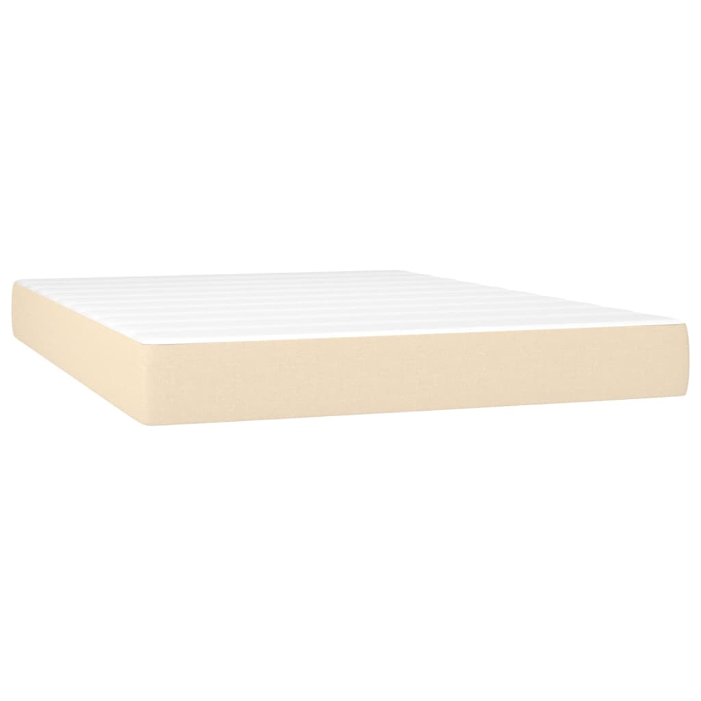 Pat continental cu saltea, crem, 140x200 cm, material textil GartenMobel Dekor