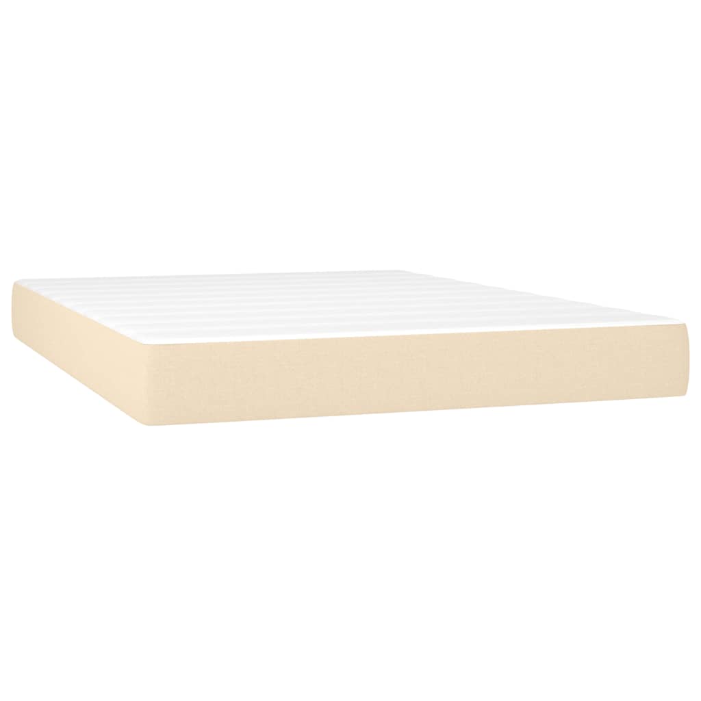 Pat continental cu saltea, crem, 140x200 cm, material textil GartenMobel Dekor