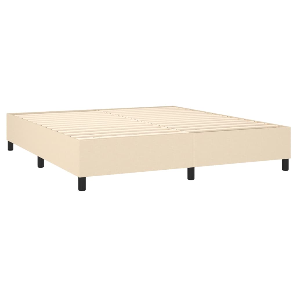 Pat continental cu saltea, crem, 180x200 cm, textil GartenMobel Dekor