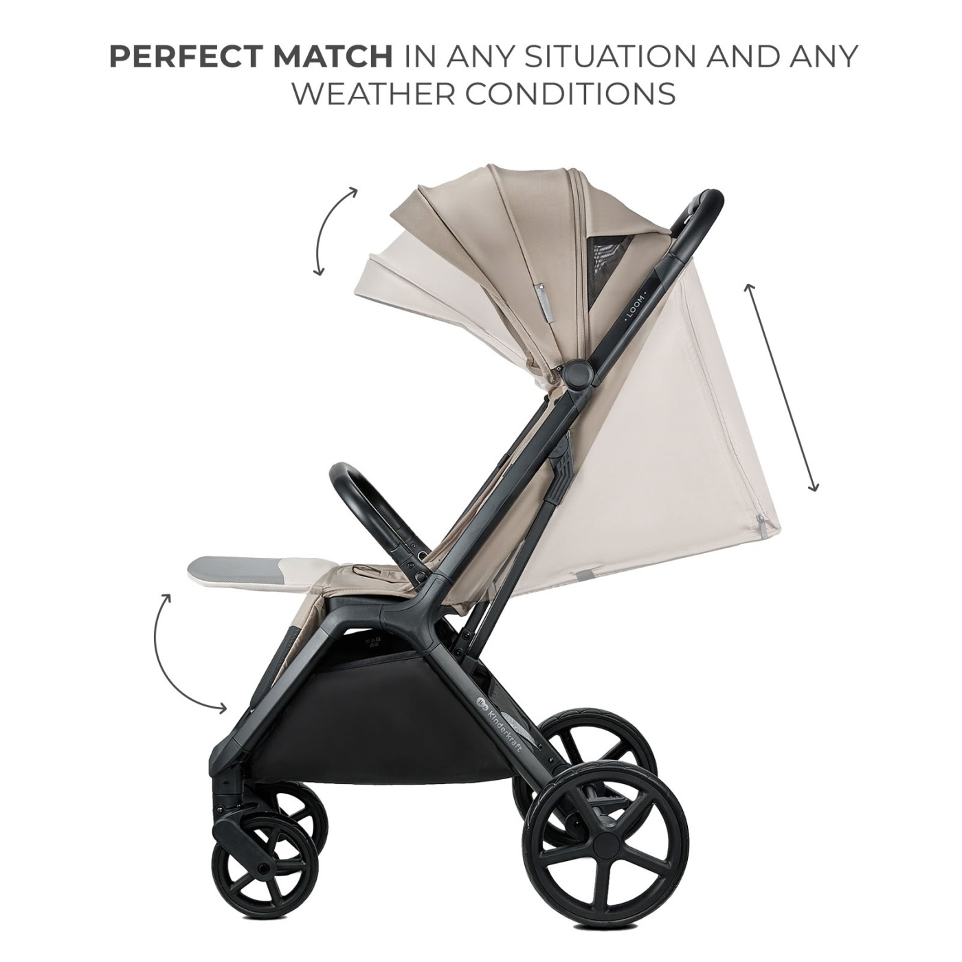 CARUCIOR SPORT KINDERKRAFT LOOM, 0-22 KG, LINEN BEIGE SuperHeroes ToysZone