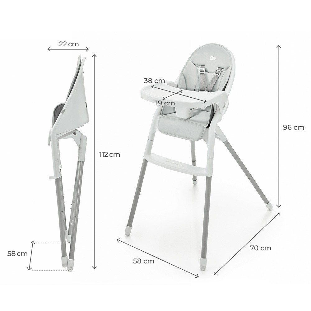 SCAUN DE MASA KINDERKRAFT DINNLY, GREY SuperHeroes ToysZone