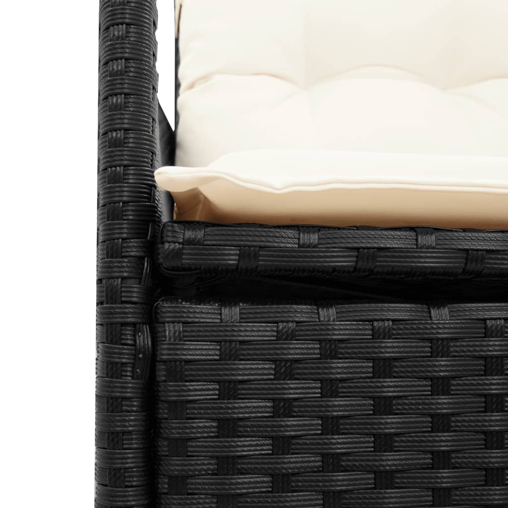 Set mobilier de grădină cu perne, 9 piese, negru, poliratan GartenMobel Dekor