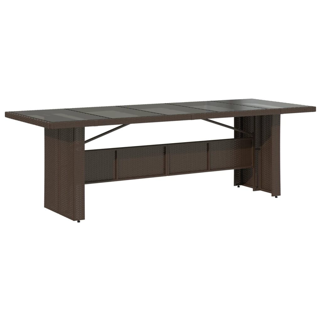 Set bistro de grădină cu perne, 9 piese, maro, poliratan GartenMobel Dekor