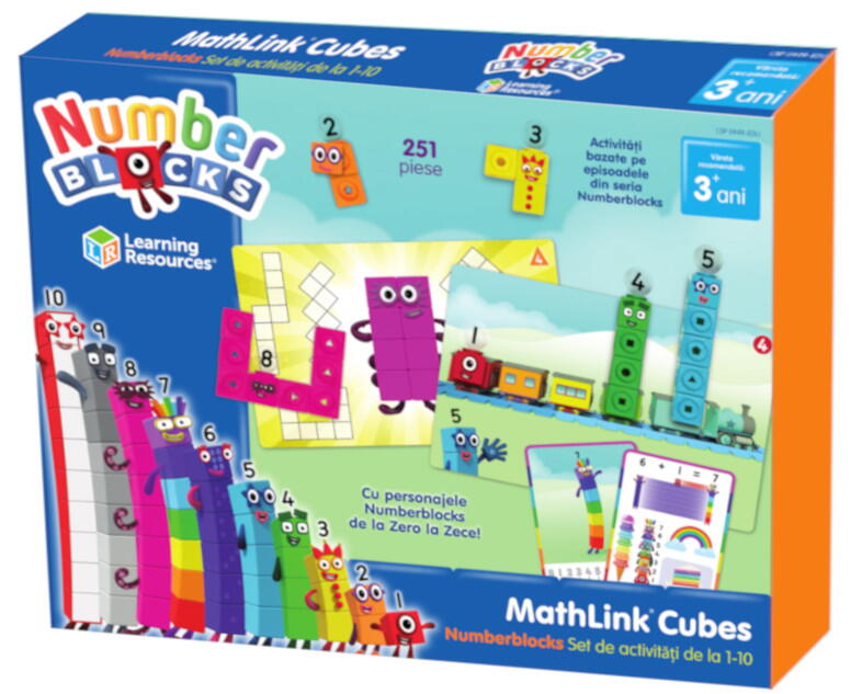 MathLink®Cubes Numberblocks in romana - Set de activitati de la 1 - 10 PlayLearn Toys