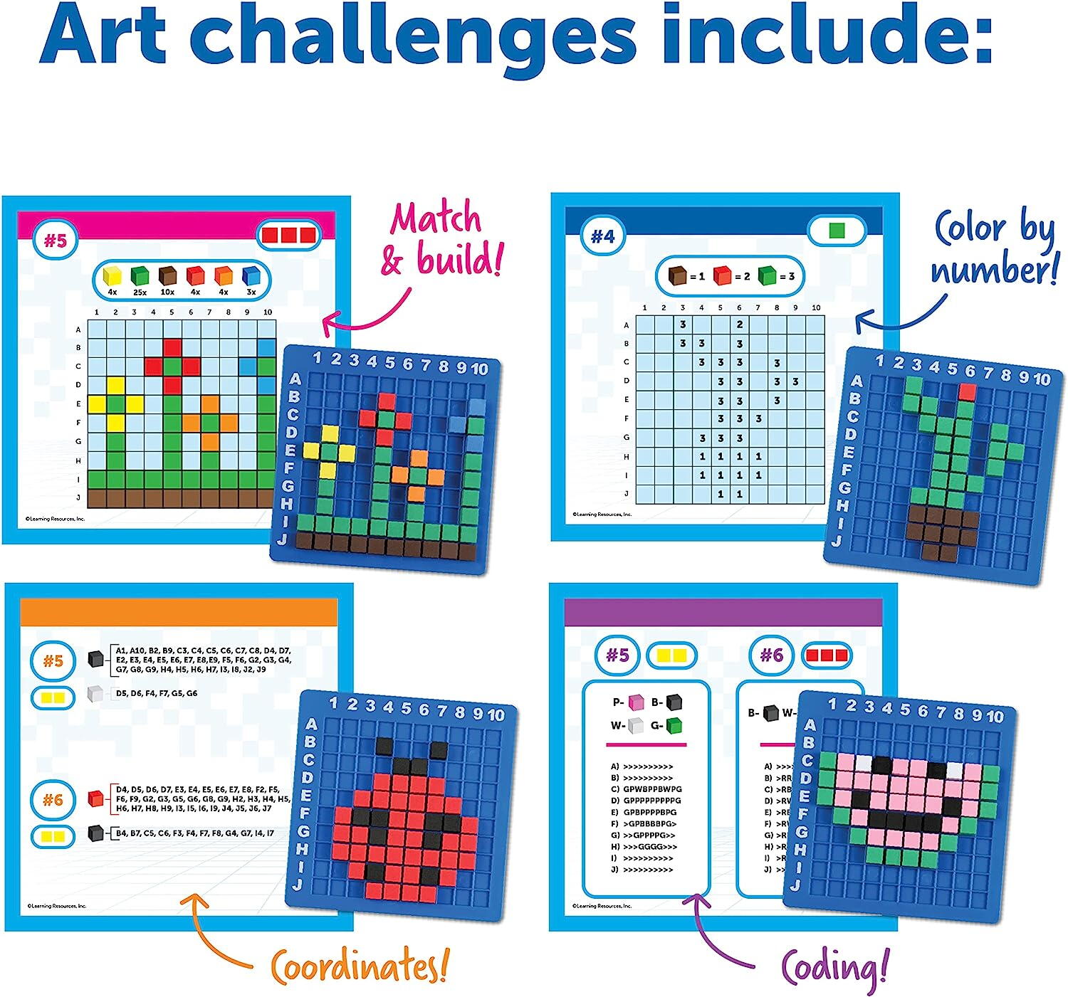 Joc de logica STEM - Arta Pixel PlayLearn Toys