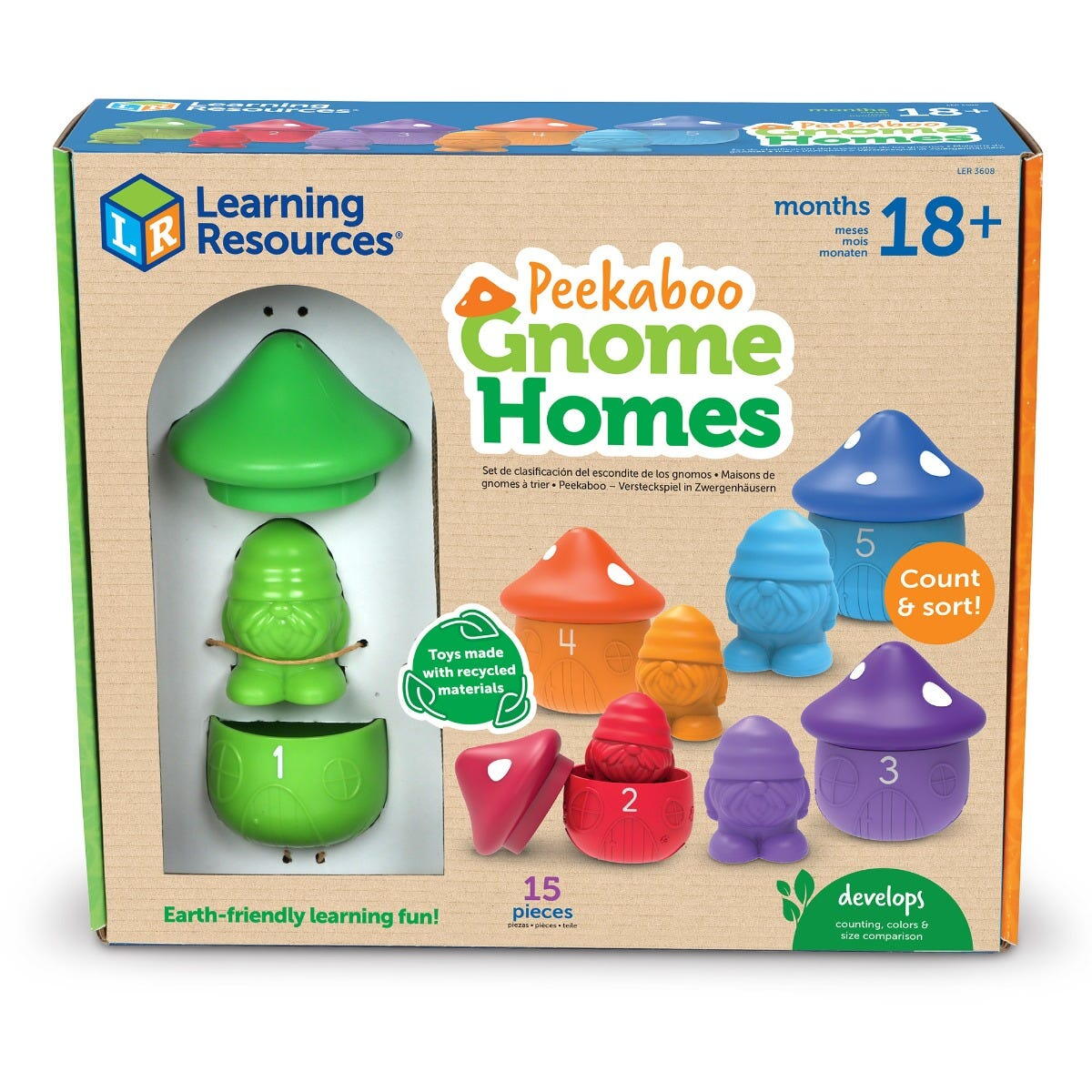 Joc pentru sortat si numarat - Casutele piticilor PlayLearn Toys