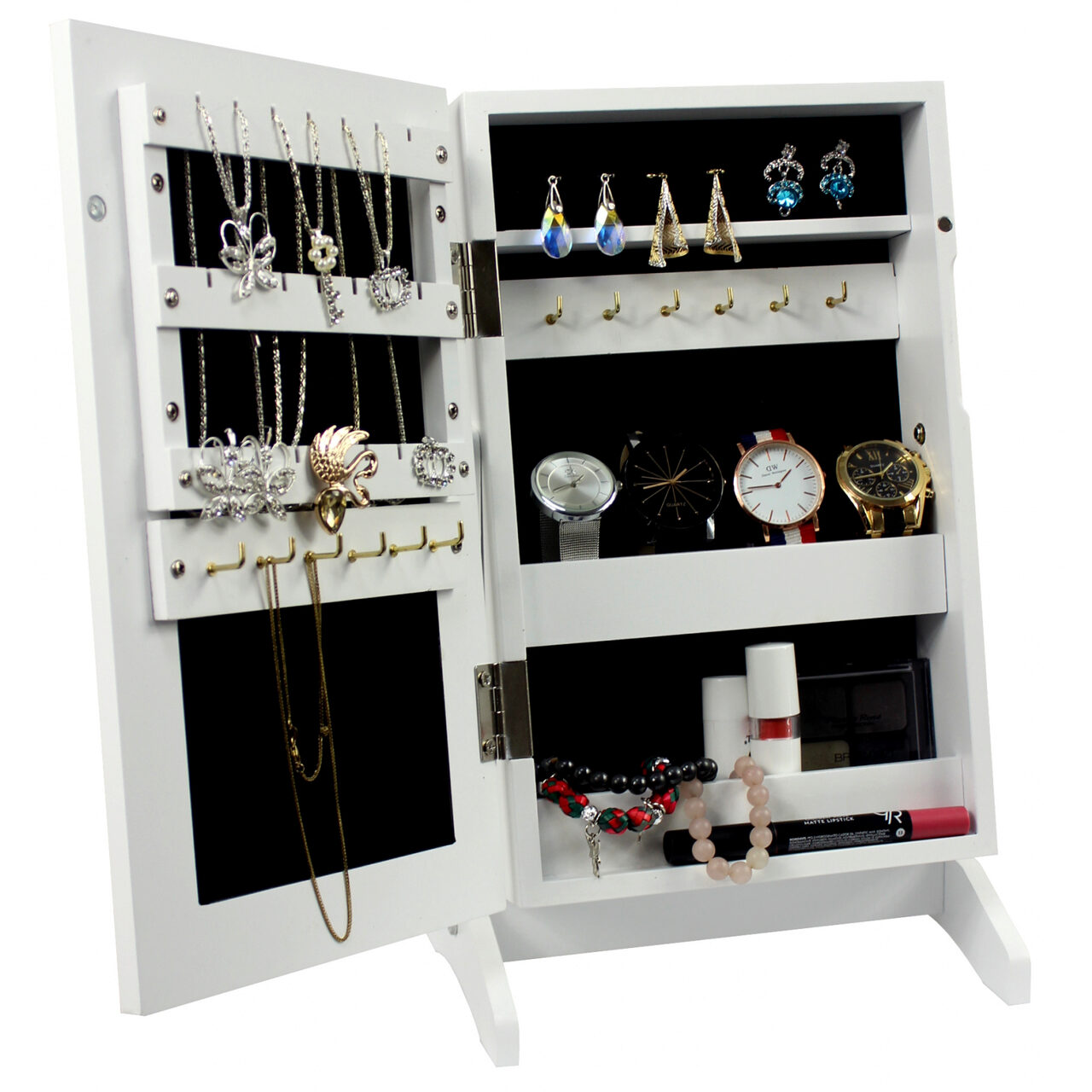 Cabinet bijuterii cu oglinda, alb 21x15x35 cm GartenVIP DiyLine