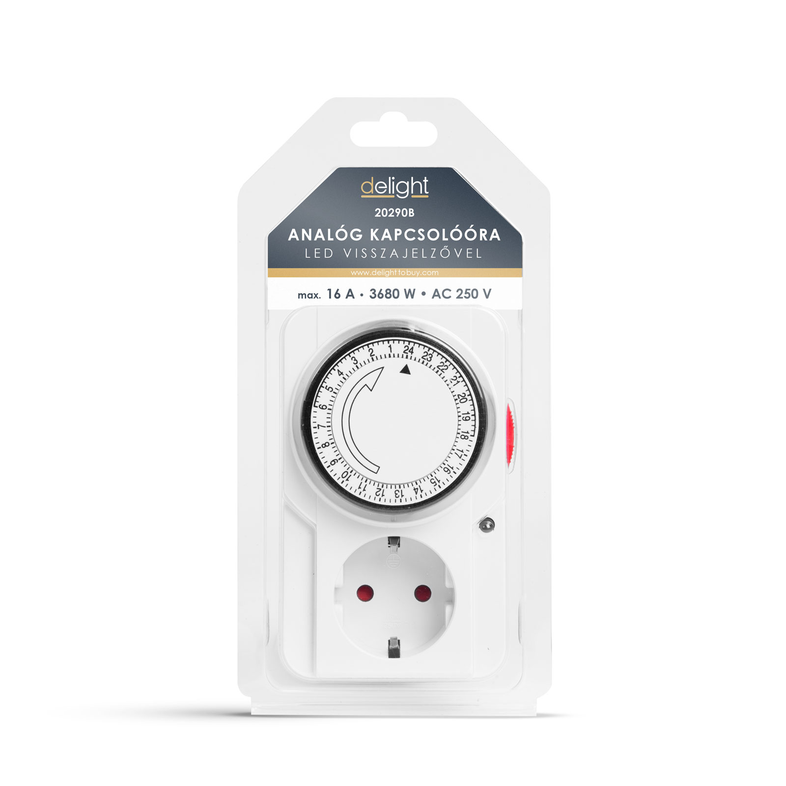 Priză cu temporizator analogic - cu indicator LED - 230V - 16A - 3680W Best CarHome