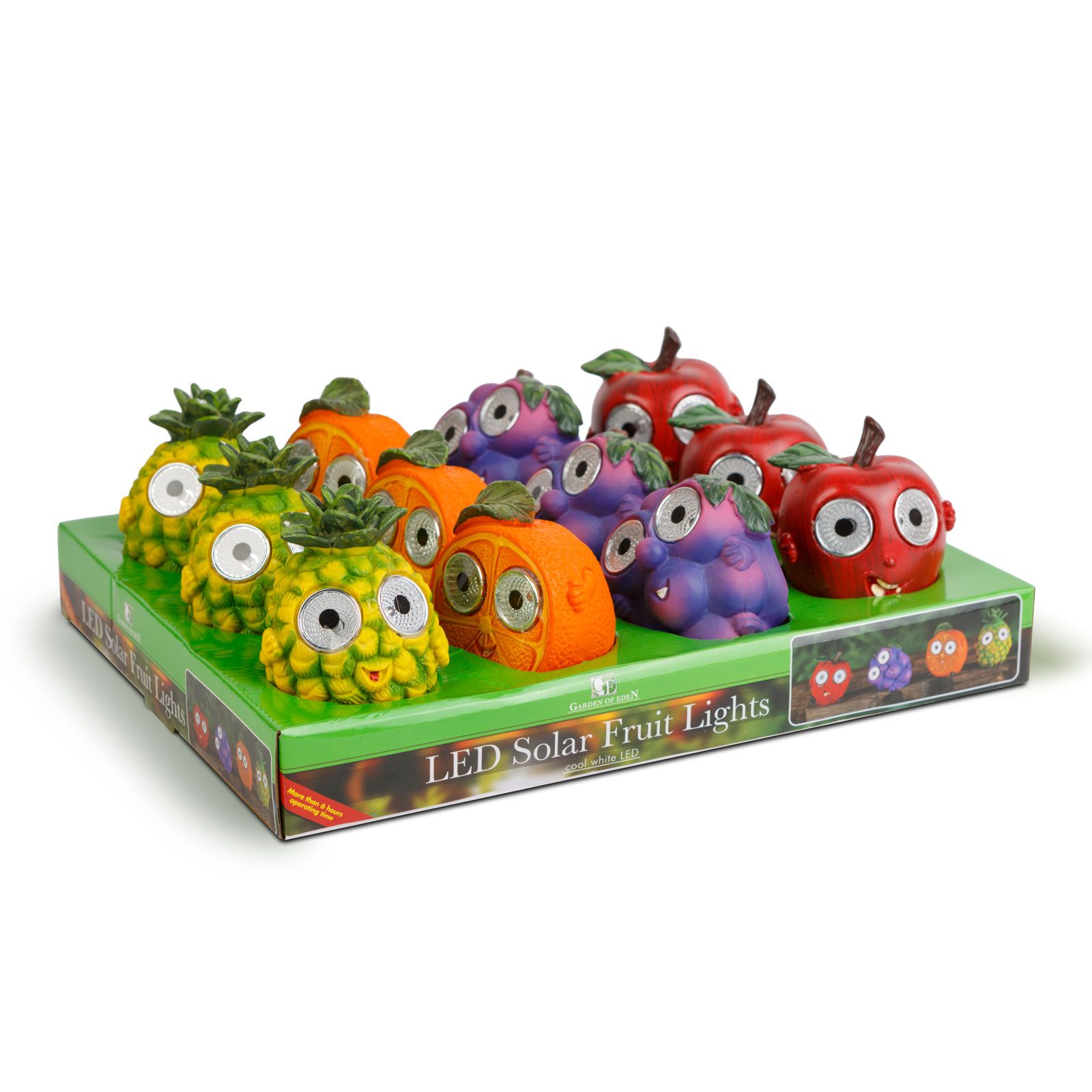 Fructe solare - 4 tipuri - 2 LED-uri albe - 8 x 9 cm Best CarHome