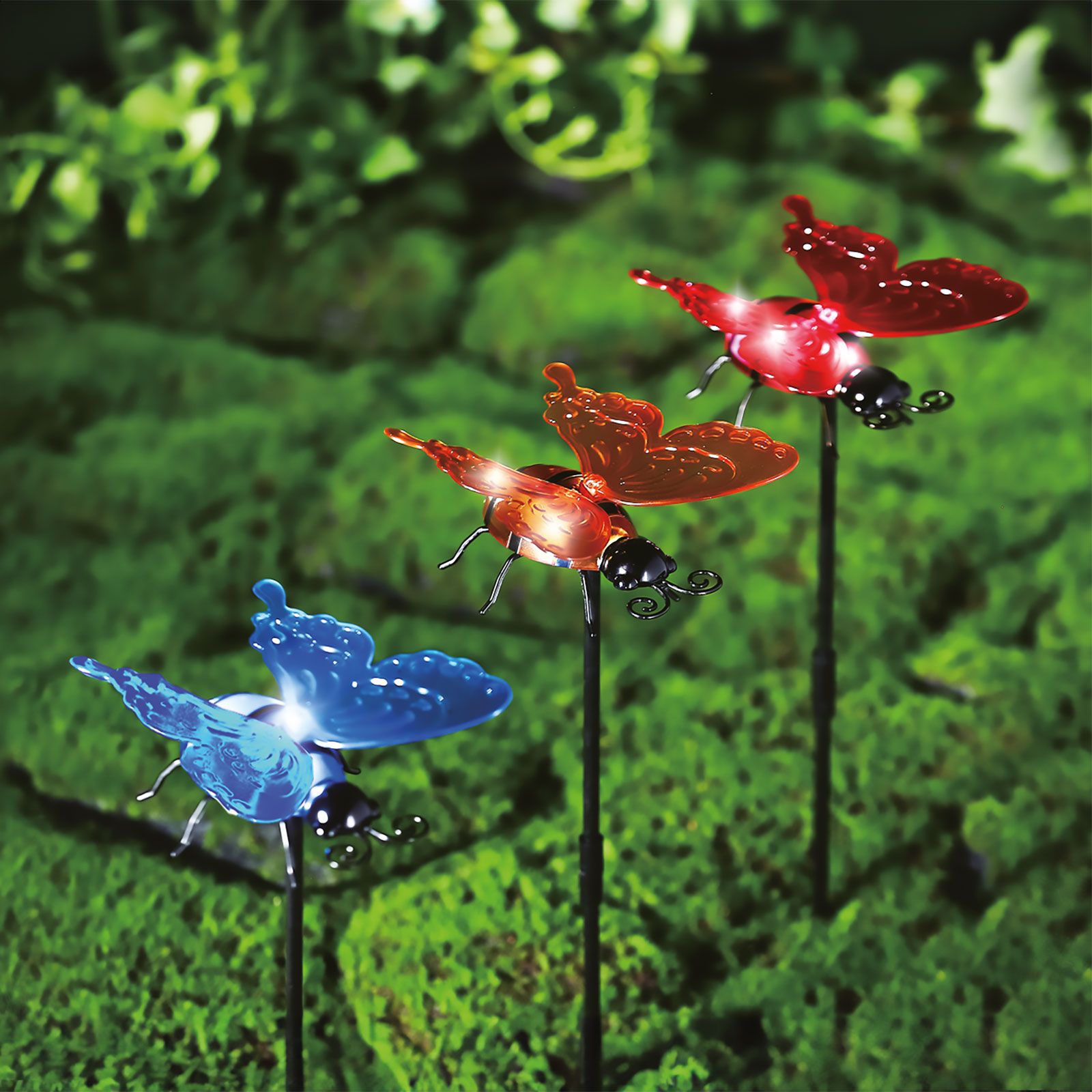 Lampă solară - fluture - multicolor - 12 x 6 x 21,5 cm - 4 LED Best CarHome