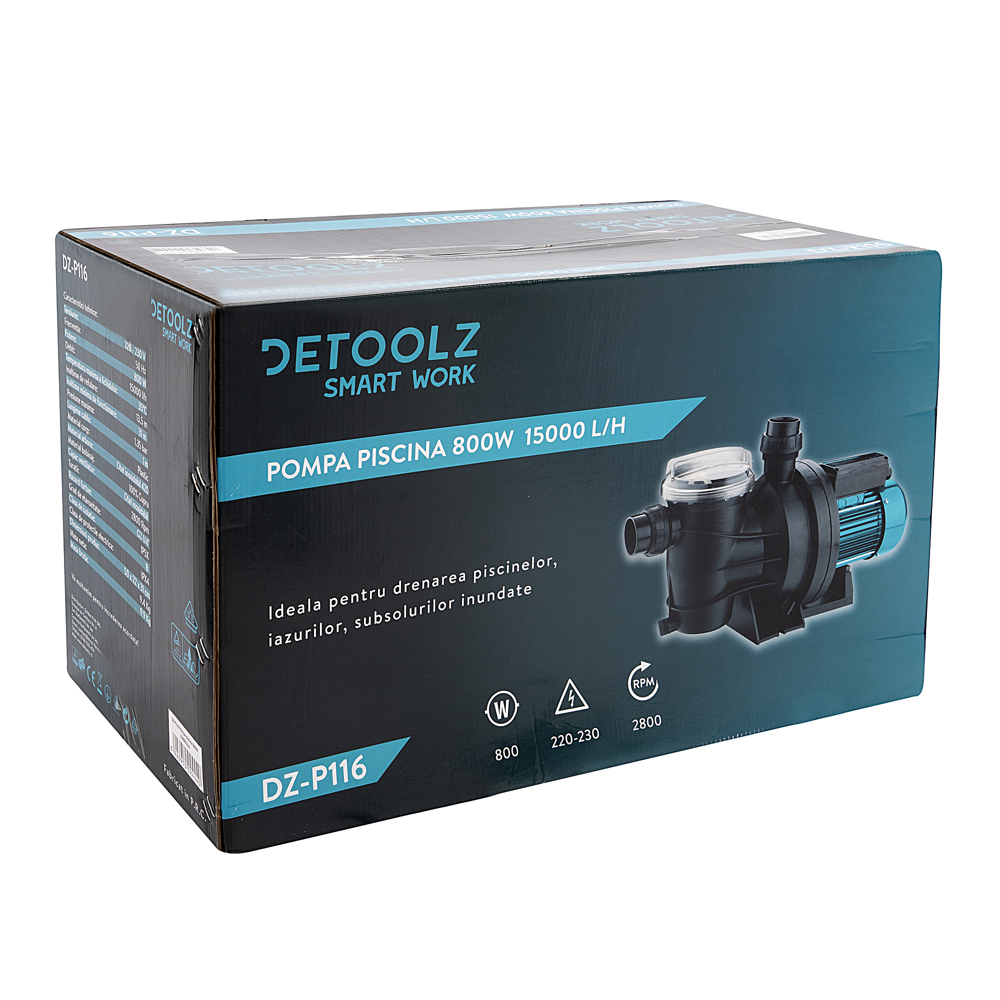 Pompa apa recirculare iaz, piscina, subsol inundat, cu filtru incorporat 800W 15000l/ora FarmGarden AgroTrade