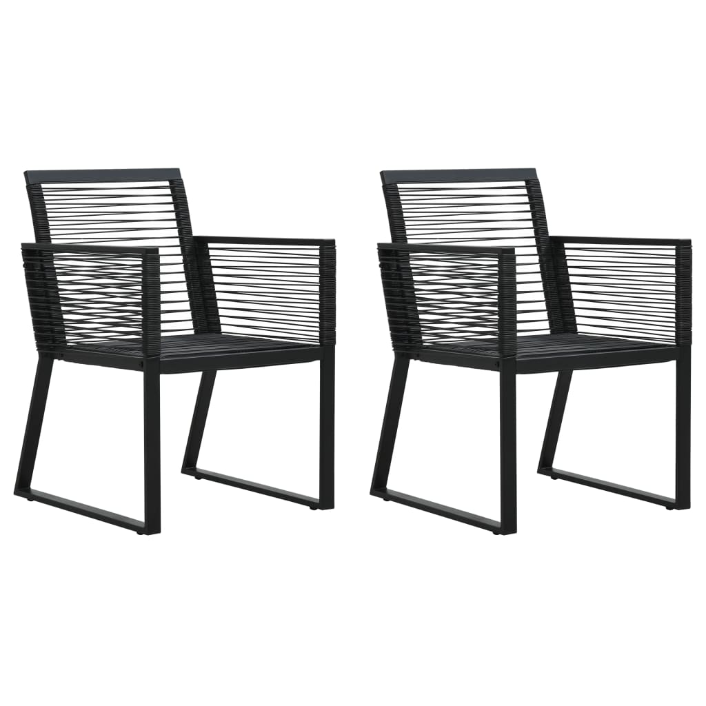 Set mobilier de exterior, 3 piese, negru, ratan PVC GartenMobel Dekor