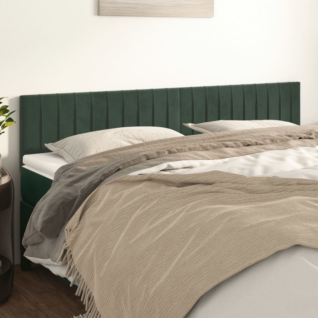 Tăblii de pat, 2 buc, verde închis, 100x5x78/88 cm, catifea GartenMobel Dekor