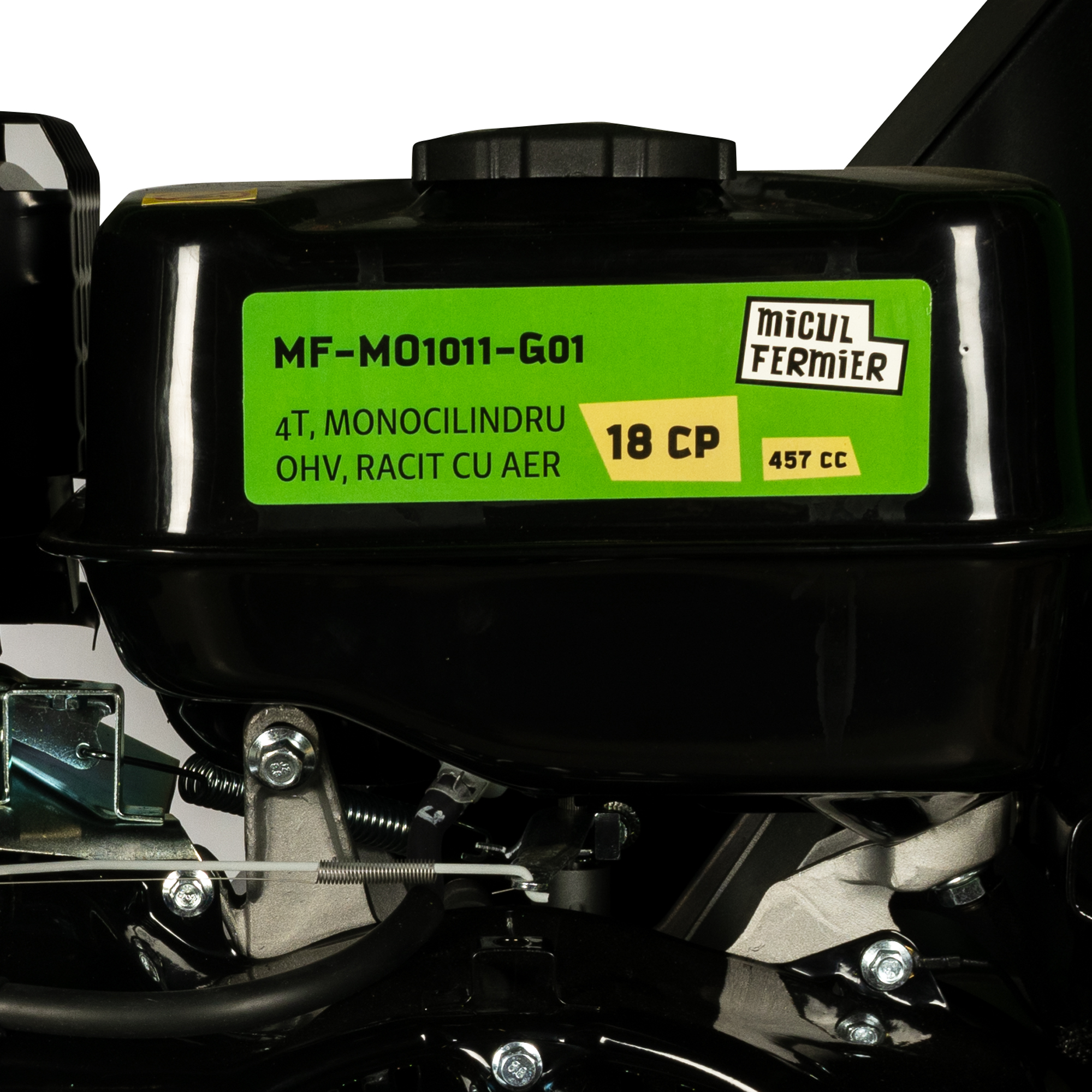 Tocator crengi Micul Fermier, motor benzina 18CP, diametru maxim de taiere Ø120mm, cu carlig de remorcare, pentru brichete FarmGarden AgroTrade