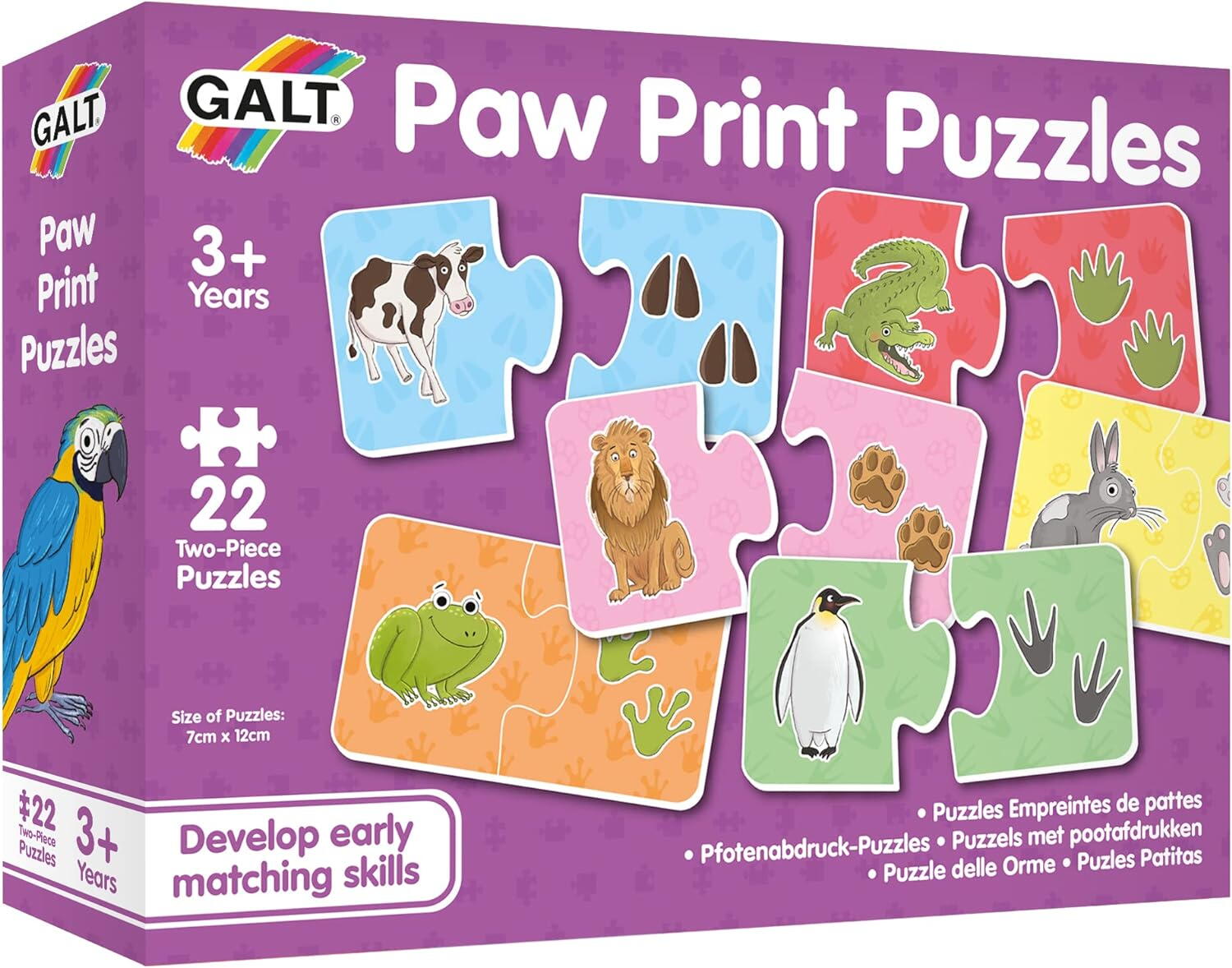 Puzzle de asociere - animalutele si urmele lor PlayLearn Toys