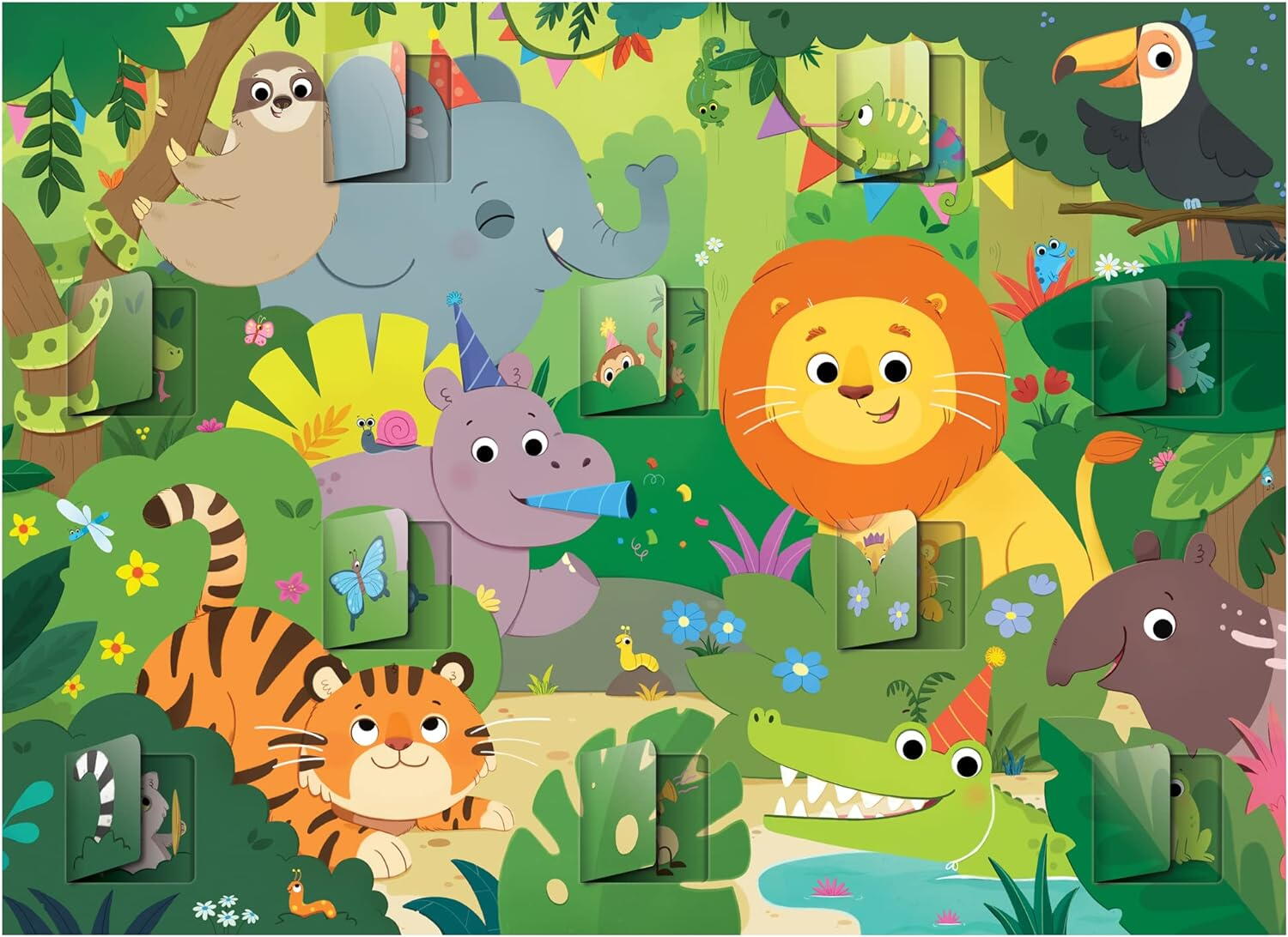 Puzzle deschide ferestrele - Jungla ( 20 piese) PlayLearn Toys