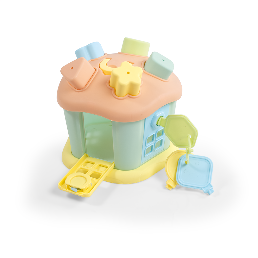 Joc sortare - Casuta vesela cu chei - Pastel PlayLearn Toys