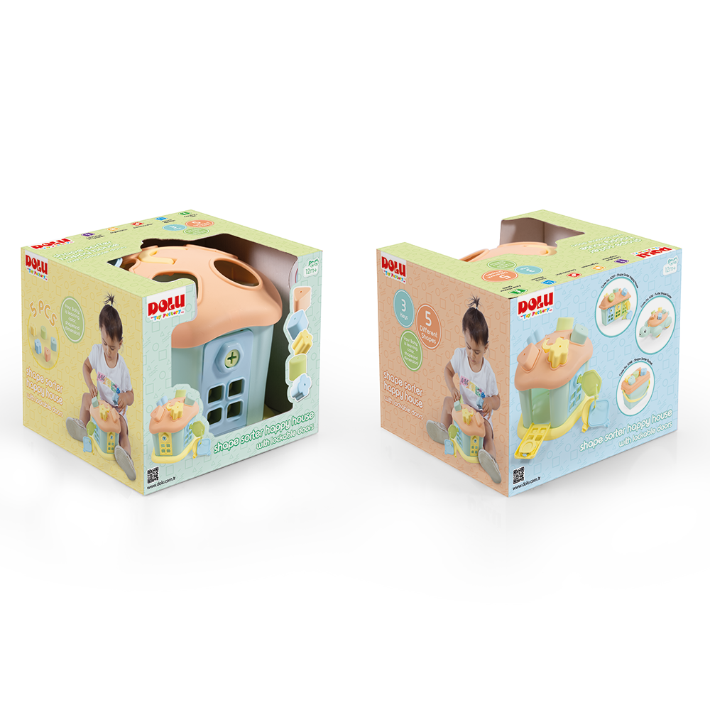 Joc sortare - Casuta vesela cu chei - Pastel PlayLearn Toys
