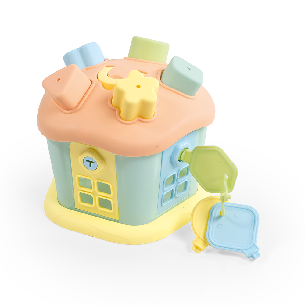 Joc sortare - Casuta vesela cu chei - Pastel PlayLearn Toys