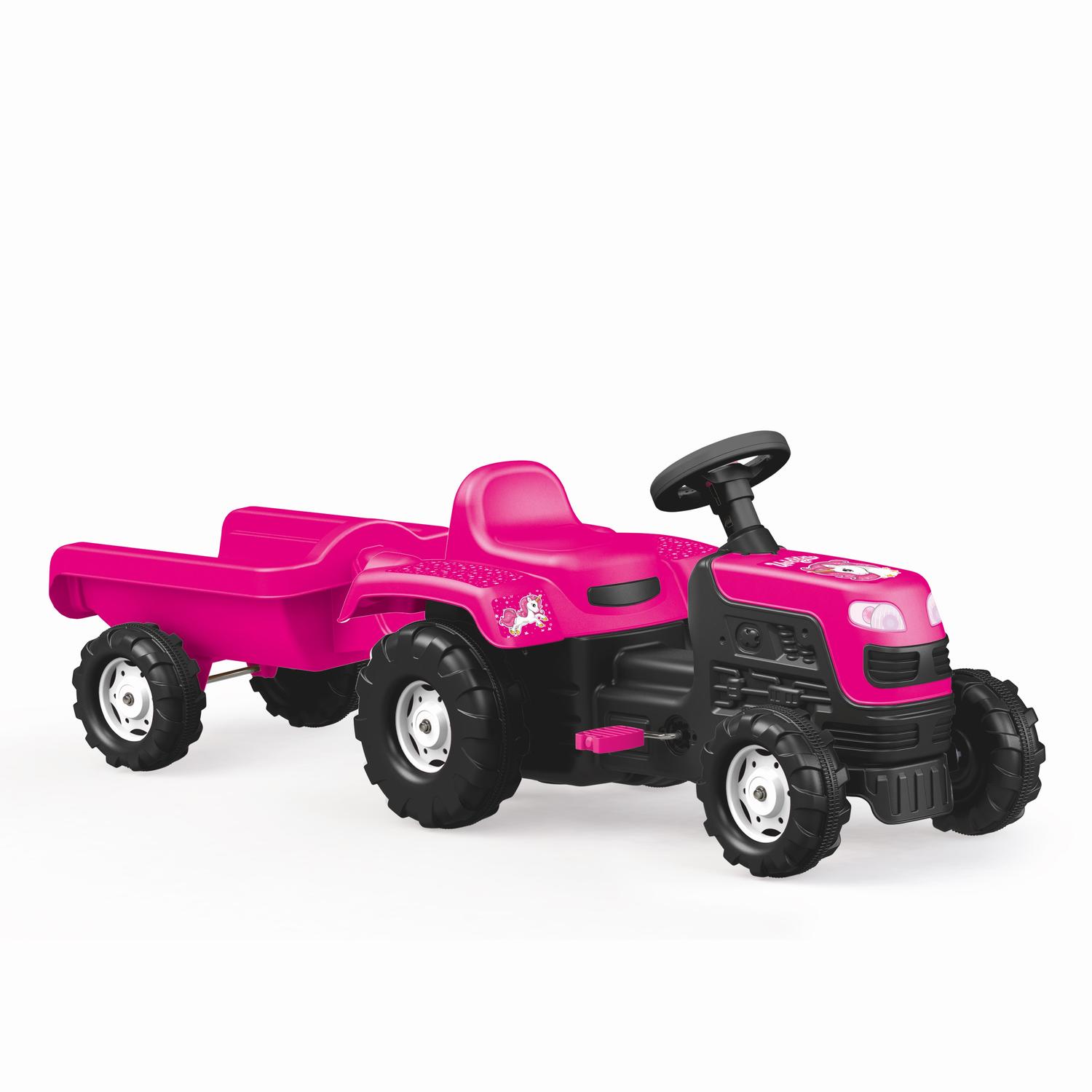 Tractor cu pedale si remorca - Unicorn PlayLearn Toys