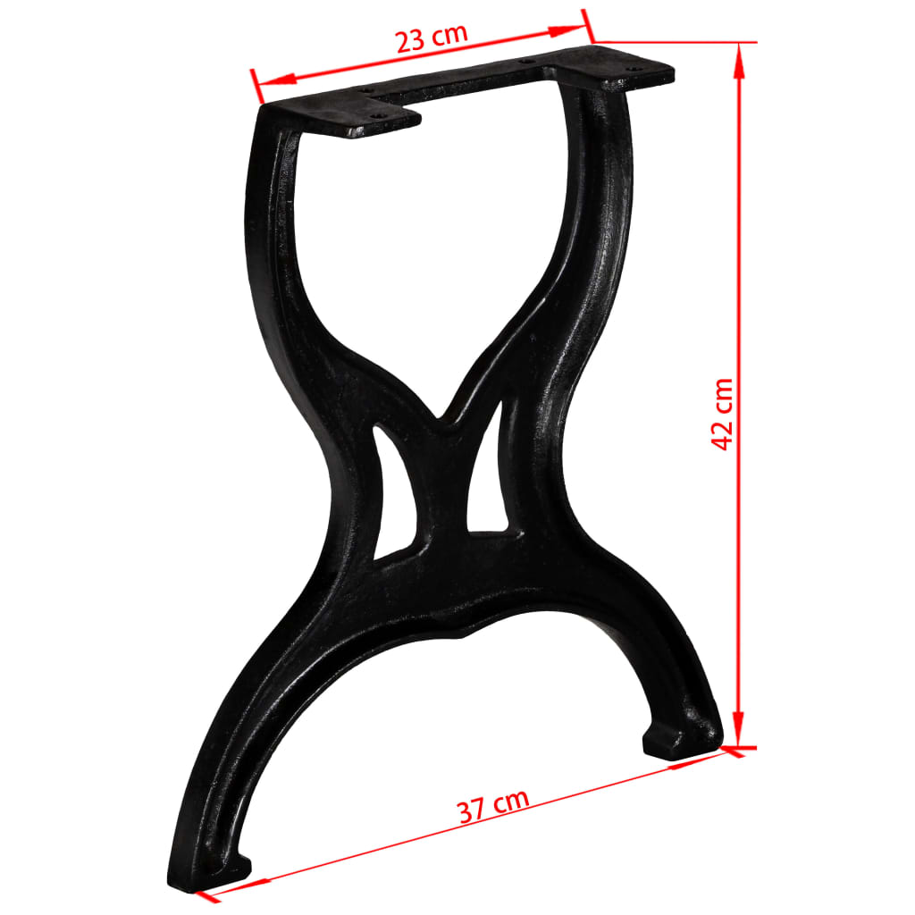 Picioare de bancă, 2 buc., cadru în X, Fontă GartenMobel Dekor